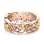 14k Rose Gold And Platinum 14k Rose Gold And Platinum Two-tone Organic Diamond Stackable Eternity Band - Flat View -  101920 - Thumbnail