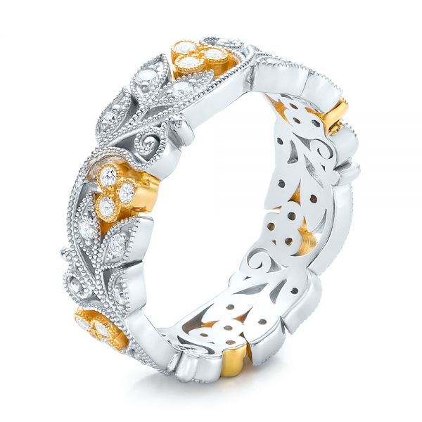 Two-Tone Organic Diamond Stackable Eternity Band - Image