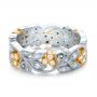 14k White Gold And 14K Gold 14k White Gold And 14K Gold Two-tone Organic Diamond Stackable Eternity Band - Flat View -  101920 - Thumbnail