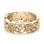 18k Yellow Gold And Platinum 18k Yellow Gold And Platinum Two-tone Organic Diamond Stackable Eternity Band - Flat View -  101920 - Thumbnail