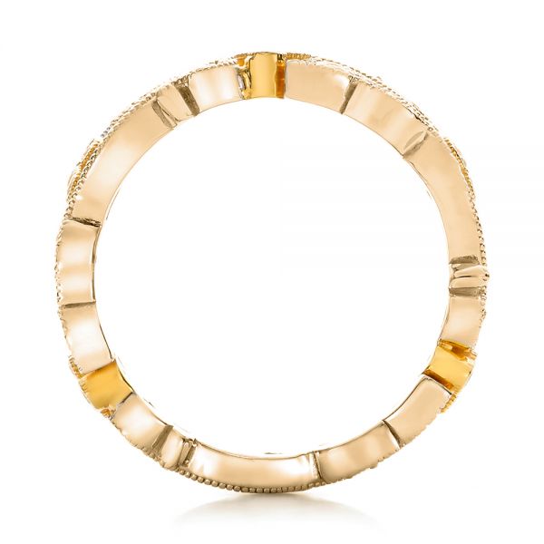 18k Yellow Gold And 14K Gold 18k Yellow Gold And 14K Gold Two-tone Organic Diamond Stackable Eternity Band - Front View - 101920