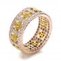 18k Rose Gold And 18K Gold 18k Rose Gold And 18K Gold Two-tone Yellow And White Diamond Eternity Band - Three-Quarter View -  1233 - Thumbnail