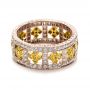 14k Rose Gold And Platinum 14k Rose Gold And Platinum Two-tone Yellow And White Diamond Eternity Band - Flat View -  1233 - Thumbnail