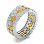 14k White Gold And 18K Gold 14k White Gold And 18K Gold Two-tone Yellow And White Diamond Eternity Band - Three-Quarter View -  1233 - Thumbnail