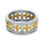 14k White Gold And Platinum 14k White Gold And Platinum Two-tone Yellow And White Diamond Eternity Band - Flat View -  1233 - Thumbnail