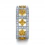 18k White Gold And 18K Gold Two-tone Yellow And White Diamond Eternity Band - Side View -  1233 - Thumbnail