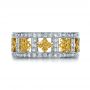  Platinum And 18K Gold Platinum And 18K Gold Two-tone Yellow And White Diamond Eternity Band - Top View -  1233 - Thumbnail