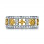 18k White Gold And 18K Gold Two-tone Yellow And White Diamond Eternity Band - Top View -  1233 - Thumbnail
