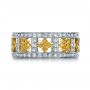 14k White Gold And 18K Gold 14k White Gold And 18K Gold Two-tone Yellow And White Diamond Eternity Band - Top View -  1233 - Thumbnail