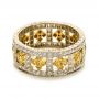 18k Yellow Gold And Platinum 18k Yellow Gold And Platinum Two-tone Yellow And White Diamond Eternity Band - Flat View -  1233 - Thumbnail
