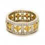 14k Yellow Gold And 14K Gold 14k Yellow Gold And 14K Gold Two-tone Yellow And White Diamond Eternity Band - Flat View -  1233 - Thumbnail