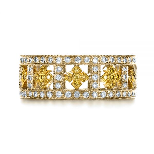 14k Yellow Gold And Platinum 14k Yellow Gold And Platinum Two-tone Yellow And White Diamond Eternity Band - Top View -  1233