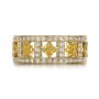 18k Yellow Gold And 14K Gold 18k Yellow Gold And 14K Gold Two-tone Yellow And White Diamond Eternity Band - Top View -  1233 - Thumbnail