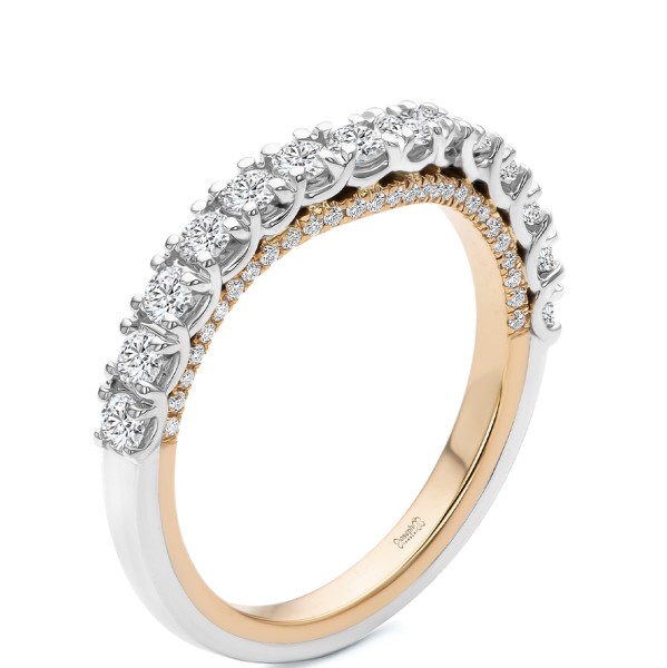 Two-tone Scalloped Wedding Band - Image