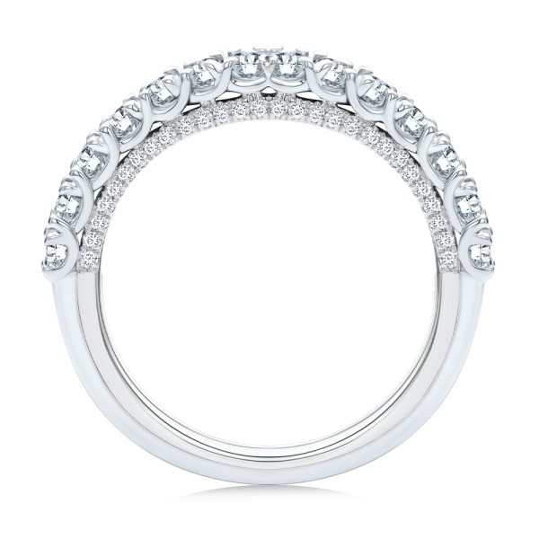 Platinum Platinum Two-tone Scalloped Wedding Band - Front View - 107905