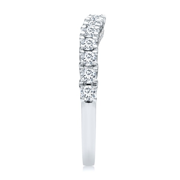 Platinum Platinum Two-tone Scalloped Wedding Band - Side View - 107905