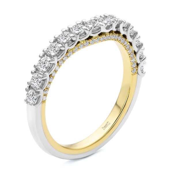Two-tone Scalloped Wedding Band - Image