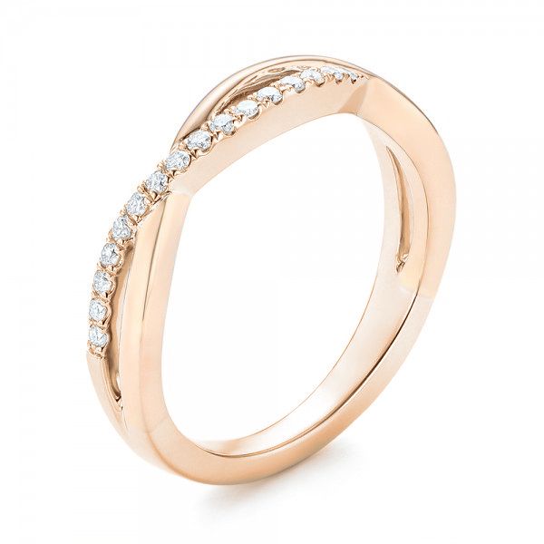 18k Rose Gold And 14K Gold 18k Rose Gold And 14K Gold Two-tone Wedding Band - Three-Quarter View -  102679