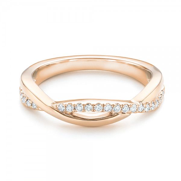14k Rose Gold And 14K Gold 14k Rose Gold And 14K Gold Two-tone Wedding Band - Flat View - 102679