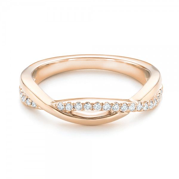 18k Rose Gold And 18K Gold 18k Rose Gold And 18K Gold Two-tone Wedding Band - Flat View -  102679