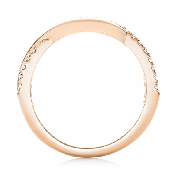 14k Rose Gold And Platinum 14k Rose Gold And Platinum Two-tone Wedding Band - Front View -  102679