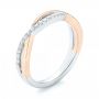 18k White Gold And 14K Gold 18k White Gold And 14K Gold Two-tone Wedding Band - Three-Quarter View -  102679 - Thumbnail