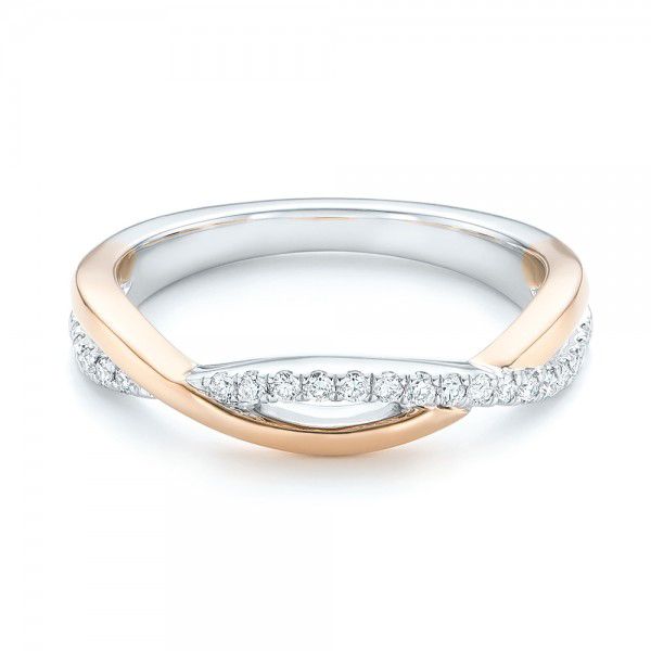  Platinum And 18K Gold Platinum And 18K Gold Two-tone Wedding Band - Flat View -  102679