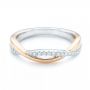 18k White Gold And Platinum 18k White Gold And Platinum Two-tone Wedding Band - Flat View -  102679 - Thumbnail