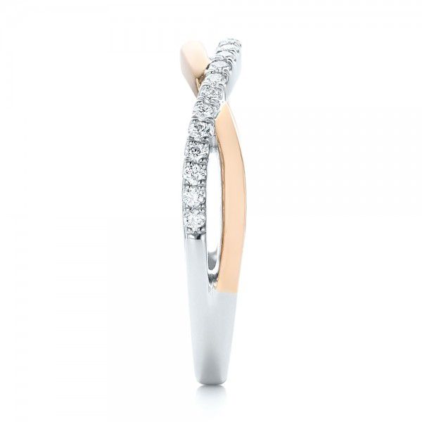 18k White Gold And 14K Gold 18k White Gold And 14K Gold Two-tone Wedding Band - Side View -  102679