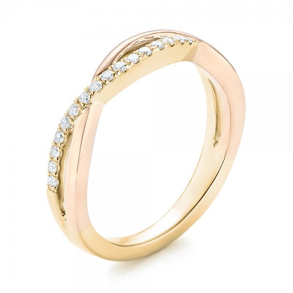 14k Yellow Gold And 14K Gold 14k Yellow Gold And 14K Gold Two-tone Wedding Band - Three-Quarter View - 102679