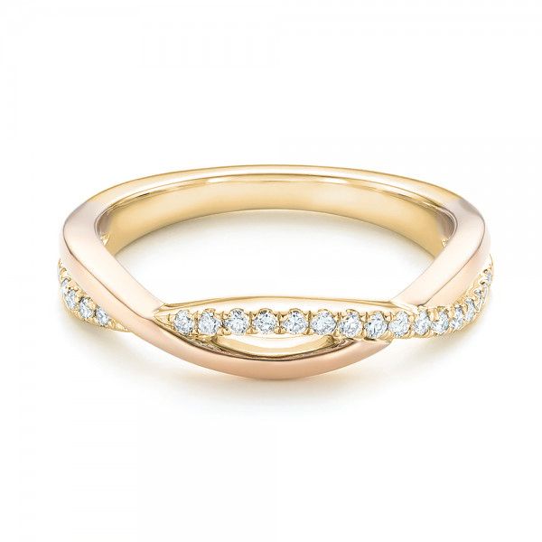 14k Yellow Gold And Platinum 14k Yellow Gold And Platinum Two-tone Wedding Band - Flat View -  102679
