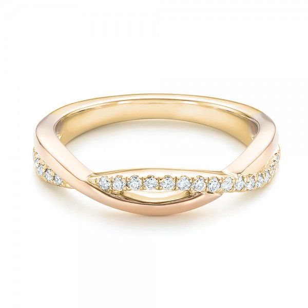 14k Yellow Gold And 14K Gold 14k Yellow Gold And 14K Gold Two-tone Wedding Band - Flat View - 102679