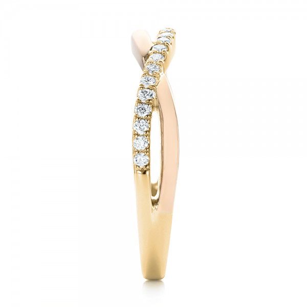 18k Yellow Gold And Platinum 18k Yellow Gold And Platinum Two-tone Wedding Band - Side View -  102679