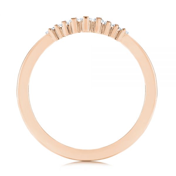 14k Rose Gold 14k Rose Gold V-shaped Baguette Diamond Wedding Band - Front View -  105988 - Thumbnail