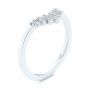 14k White Gold V-shaped Baguette Diamond Wedding Band - Three-Quarter View -  105988 - Thumbnail