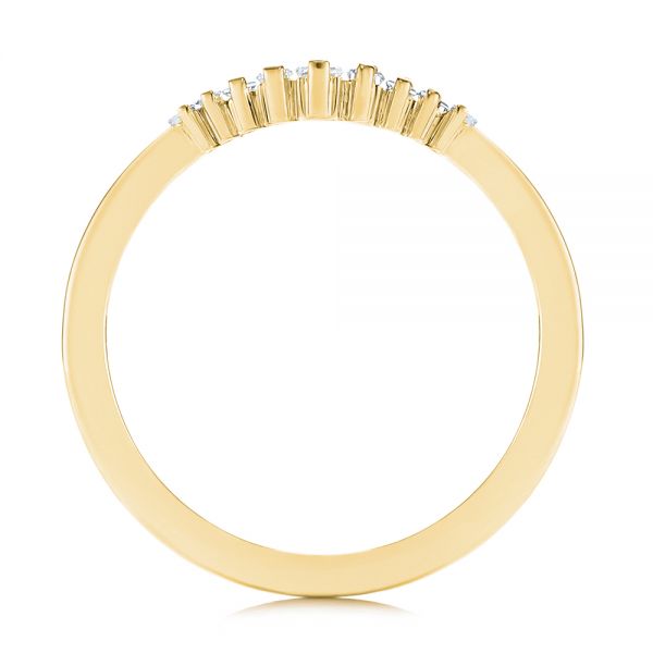 14k Yellow Gold 14k Yellow Gold V-shaped Baguette Diamond Wedding Band - Front View - 105988