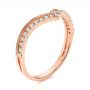 14k Rose Gold V-shaped Diamond Wedding Band - Three-Quarter View -  106185 - Thumbnail