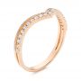 18k Rose Gold 18k Rose Gold V-shaped Diamond Wedding Band - Three-Quarter View -  106189 - Thumbnail