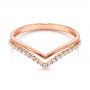 18k Rose Gold 18k Rose Gold V-shaped Diamond Wedding Band - Flat View -  106185 - Thumbnail