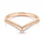 14k Rose Gold 14k Rose Gold V-shaped Diamond Wedding Band - Flat View -  106189 - Thumbnail