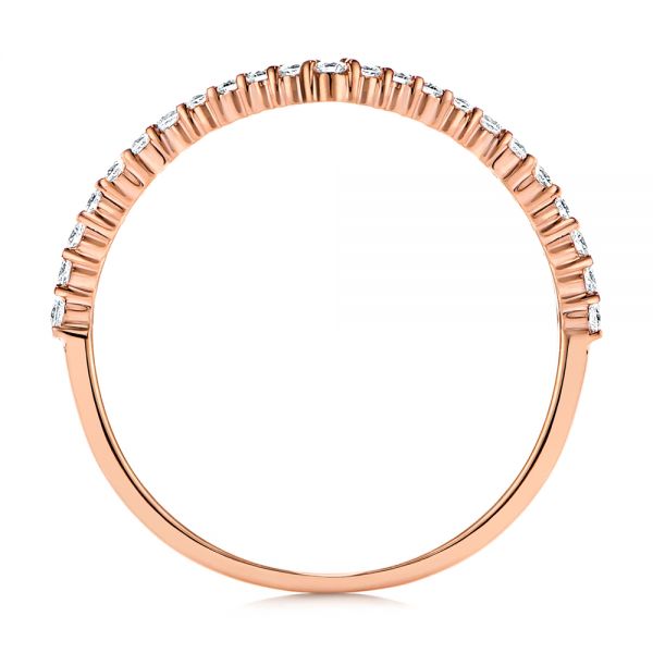 14k Rose Gold V-shaped Diamond Wedding Band - Front View - 106185