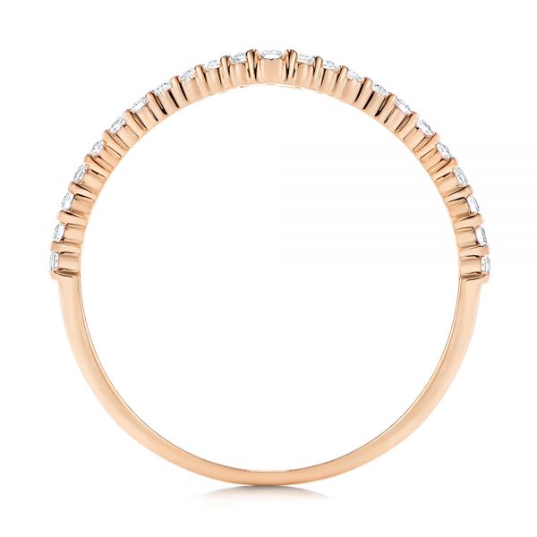 18k Rose Gold 18k Rose Gold V-shaped Diamond Wedding Band - Front View - 106189