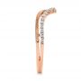 14k Rose Gold V-shaped Diamond Wedding Band - Side View -  106185 - Thumbnail