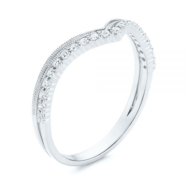  Platinum Platinum V-shaped Diamond Wedding Band - Three-Quarter View -  106189