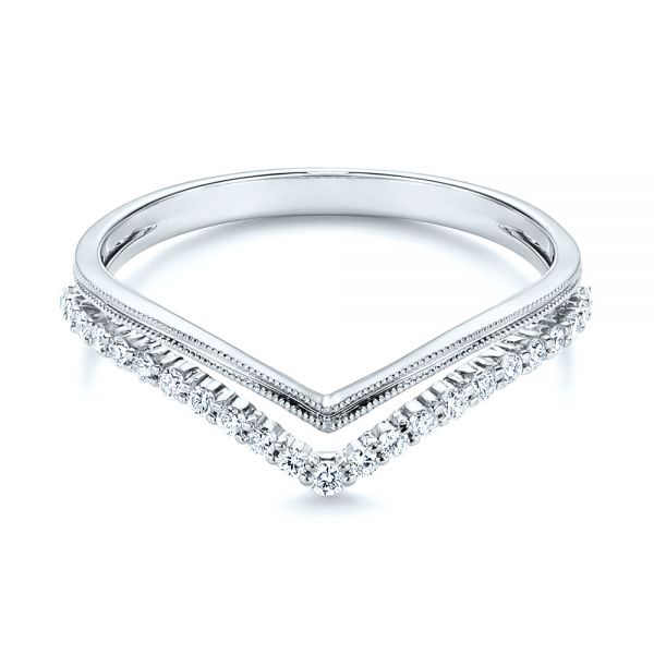  Platinum Platinum V-shaped Diamond Wedding Band - Flat View -  106185