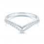18k White Gold 18k White Gold V-shaped Diamond Wedding Band - Flat View -  106189 - Thumbnail