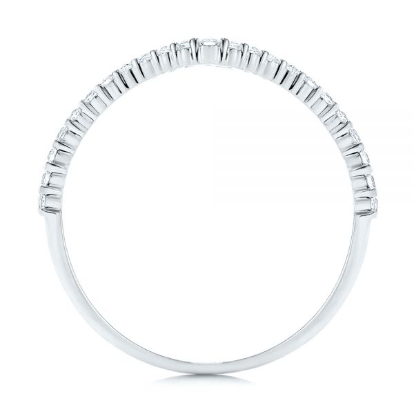 14k White Gold 14k White Gold V-shaped Diamond Wedding Band - Front View - 106189