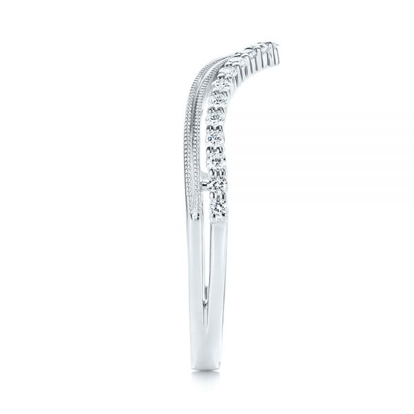 14k White Gold 14k White Gold V-shaped Diamond Wedding Band - Side View - 106189