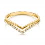 18k Yellow Gold 18k Yellow Gold V-shaped Diamond Wedding Band - Flat View -  106185 - Thumbnail