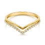 14k Yellow Gold 14k Yellow Gold V-shaped Diamond Wedding Band - Flat View -  106185 - Thumbnail